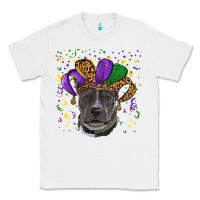 White mardi gras pitbull Classic Tee - RanaPortraitStore