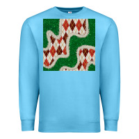 Ocean Blue christmas diamond plaid and green glitter seamless pattern Premium Sweatshirt - BundleAndBundleShop