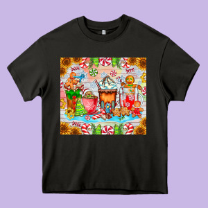 Christmas Coffee Class Heavy Core Tee Designed By Cowhidedigitalart