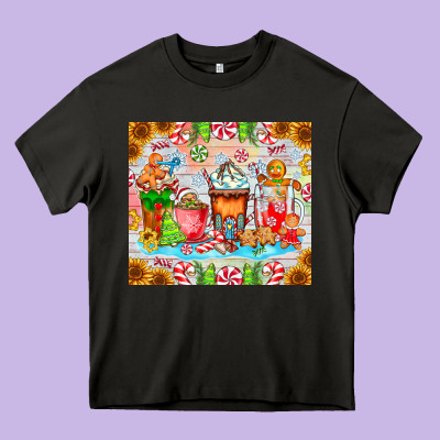 Christmas Coffee Class Heavy Core Tee Designed By Cowhidedigitalart