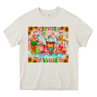 Cream christmas coffee class Heavy Core Tee - CowhideDigitalArt