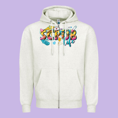 Scrub Life Zipper Hoodie Designed By Texasbilliewilder