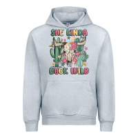 Heather Grey she kinda buck wild Urban Hoodie - MaliasSmallBusiness