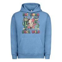 Pigment Pebble Blue she kinda buck wild Urban Hoodie - MaliasSmallBusiness