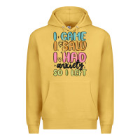 Antique Gold i came i saw i had anxiety so i left Premium Hoodie - MaliasSmallBusiness