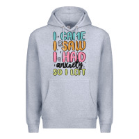 Heather Grey i came i saw i had anxiety so i left Premium Hoodie - MaliasSmallBusiness