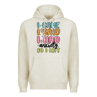 Oatmeal Heather i came i saw i had anxiety so i left Premium Hoodie - MaliasSmallBusiness