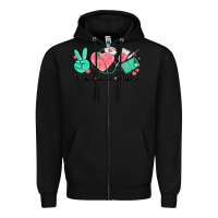 Black peace love nurse Zipper Hoodie - texasbilliewilder