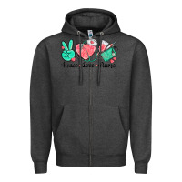 Charcoal Heather peace love nurse Zipper Hoodie - texasbilliewilder