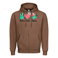 Chestnut peace love nurse Zipper Hoodie - texasbilliewilder