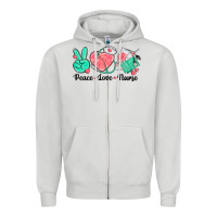 Dove Grey peace love nurse Zipper Hoodie - texasbilliewilder