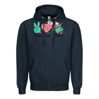 Navy peace love nurse Zipper Hoodie - texasbilliewilder