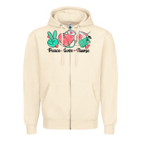 Sandshell peace love nurse Zipper Hoodie - texasbilliewilder