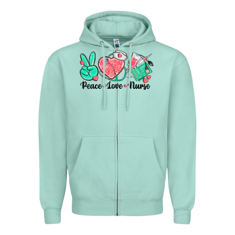 Peace Love Nurse Zipper Hoodie by texasbilliewilder | Teevron