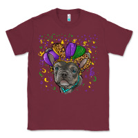Burgundy mardi gras french bulldog Classic Tee - RanaPortraitStore