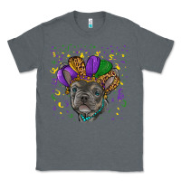 Charcoal Heather mardi gras french bulldog Classic Tee - RanaPortraitStore