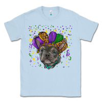 Dusty Blue mardi gras french bulldog Classic Tee - RanaPortraitStore