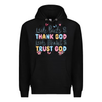 Black look back and thank god look forward and trust god Premium Hoodie - MaliasSmallBusiness