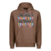 Chestnut look back and thank god look forward and trust god Premium Hoodie - MaliasSmallBusiness