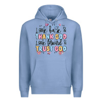 Colony Blue look back and thank god look forward and trust god Premium Hoodie - MaliasSmallBusiness
