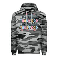 Slate Camo look back and thank god look forward and trust god Premium Hoodie - MaliasSmallBusiness