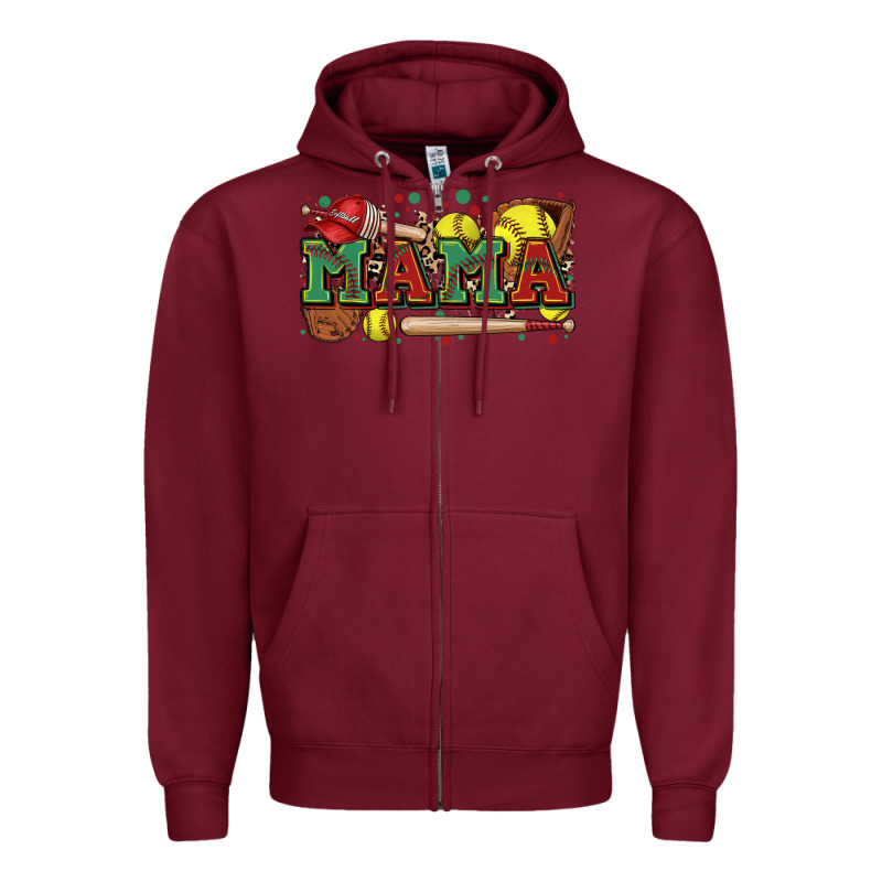 Mama Softball Zipper Hoodie by Zillion Design Studio | Teevron