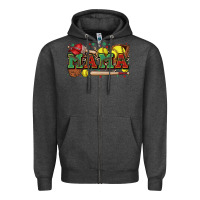 Charcoal Heather mama softball Zipper Hoodie - Zillion Design Studio