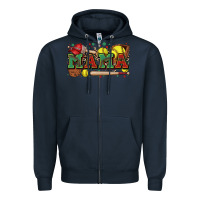Navy mama softball Zipper Hoodie - Zillion Design Studio
