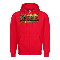 Red mama softball Zipper Hoodie - Zillion Design Studio