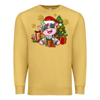 Antique Gold little cute christmas cow Premium Sweatshirt - AdoDesignShop