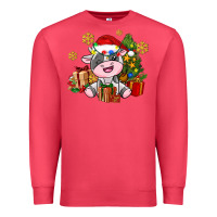Cardinal little cute christmas cow Premium Sweatshirt - AdoDesignShop