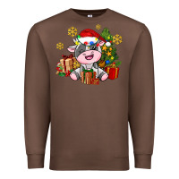 Chestnut little cute christmas cow Premium Sweatshirt - AdoDesignShop