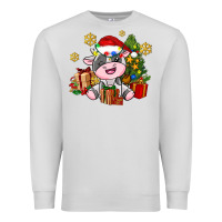 Dove Grey little cute christmas cow Premium Sweatshirt - AdoDesignShop