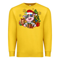 Lemon little cute christmas cow Premium Sweatshirt - AdoDesignShop