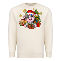 Sandshell little cute christmas cow Premium Sweatshirt - AdoDesignShop