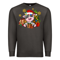 Smoke little cute christmas cow Premium Sweatshirt - AdoDesignShop