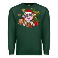 Sports Green little cute christmas cow Premium Sweatshirt - AdoDesignShop