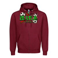 Burgundy mama soccer Zipper Hoodie - Zillion Design Studio