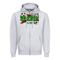 Heather Grey mama soccer Zipper Hoodie - Zillion Design Studio