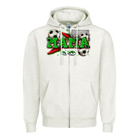 Oatmeal Heather mama soccer Zipper Hoodie - Zillion Design Studio