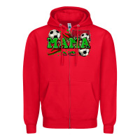 Red mama soccer Zipper Hoodie - Zillion Design Studio