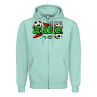 Seafoam mama soccer Zipper Hoodie - Zillion Design Studio