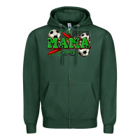 Sports Green mama soccer Zipper Hoodie - Zillion Design Studio