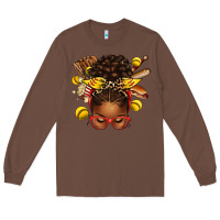 Chestnut softball afro messy bun Long Sleeve Tee - texasbilliewilder