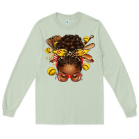 Matcha softball afro messy bun Long Sleeve Tee - texasbilliewilder