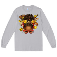 Moon Dust softball afro messy bun Long Sleeve Tee - texasbilliewilder