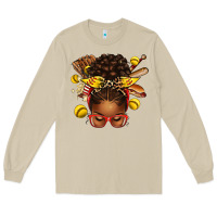 Mushroom softball afro messy bun Long Sleeve Tee - texasbilliewilder