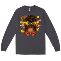 Smoke softball afro messy bun Long Sleeve Tee - texasbilliewilder