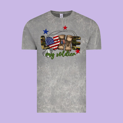 Love My Soldier Vintage Tee Designed By Barkaloodesign