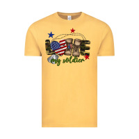 Vintage Mustard Love My Soldier Vintage Tee - BarkalooDesign